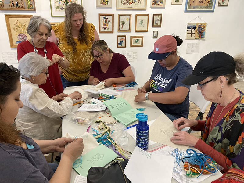 The Range Colcha Embroidery Workshop 2022 with Julia Gomez, Annette Turk, and Ric Rao